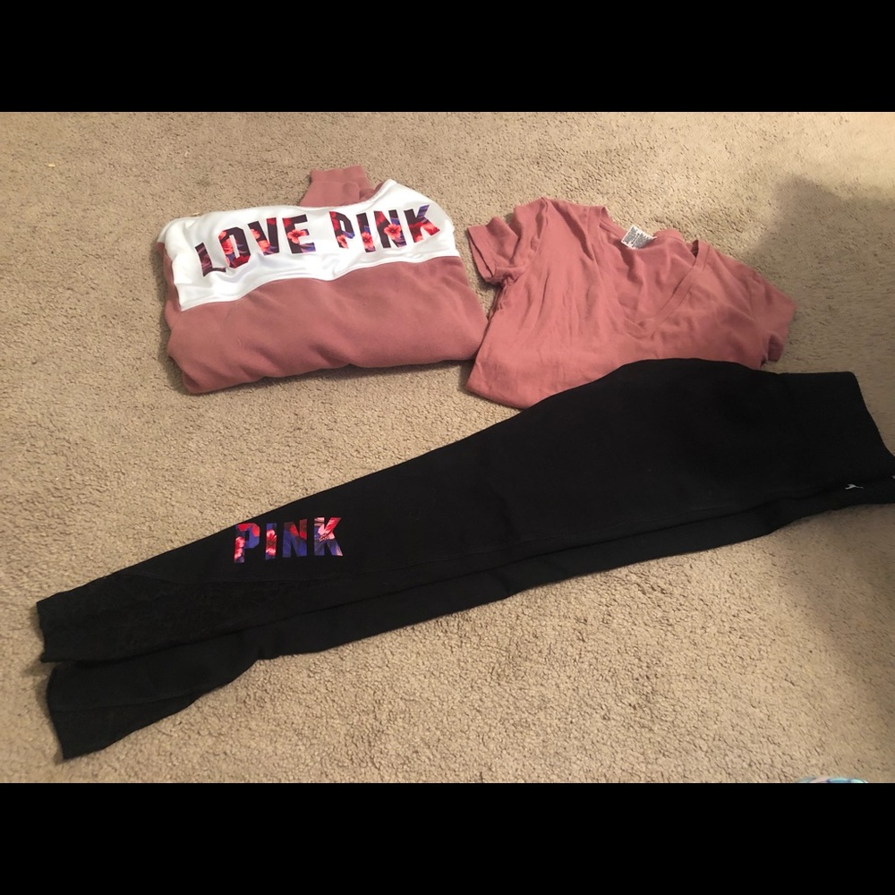 PINK floral yoga set